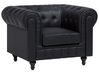 Faux Leather Living Room Set Black CHESTERFIELD Big _722077