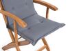 Set of 2 Garden Dining Chairs with Graphite Grey Cushion MAUI_721910