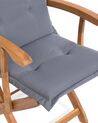Set of 2 Garden Dining Chairs with Graphite Grey Cushion MAUI_721910