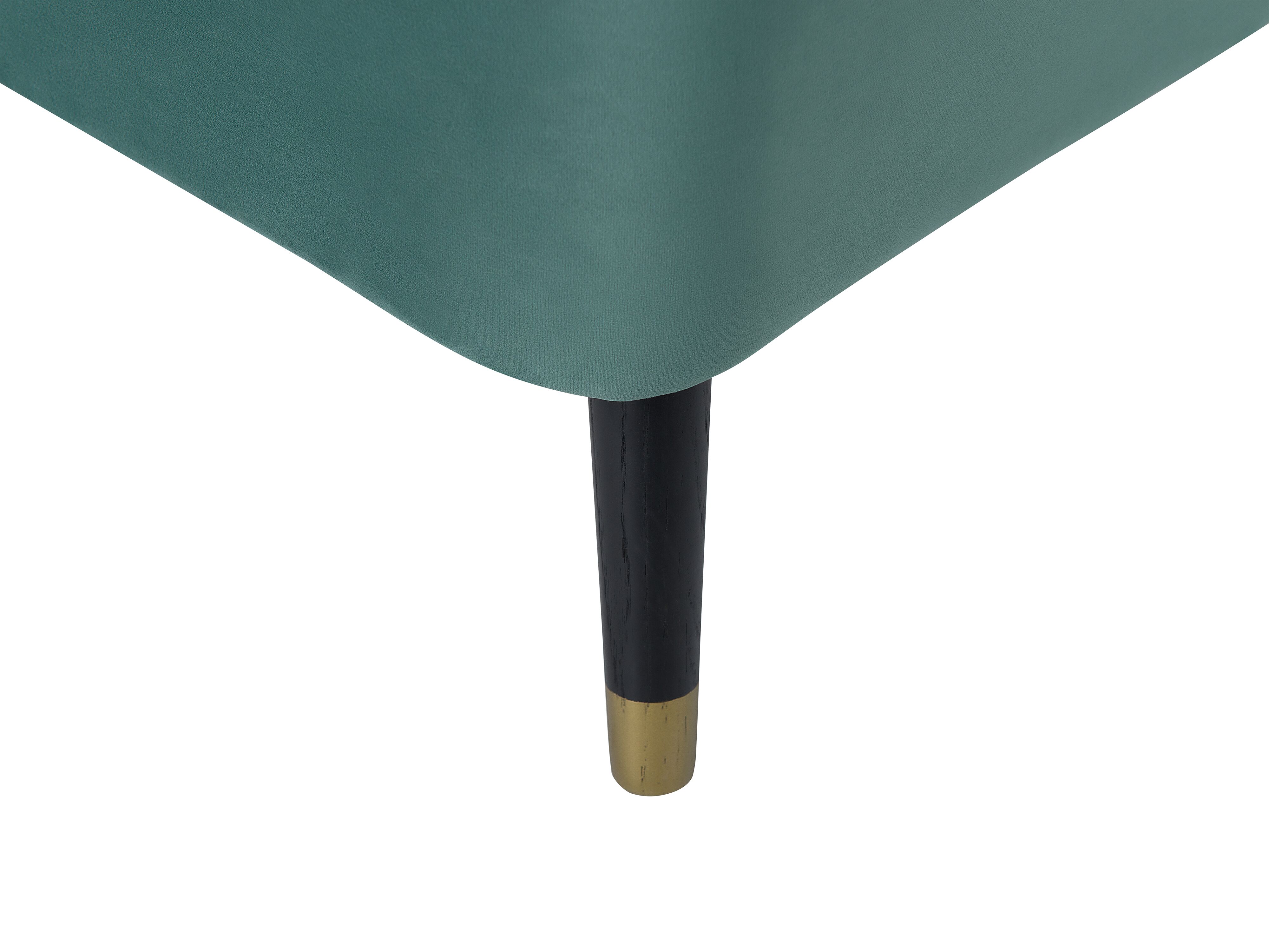 Mini chaise longue en velours bleu côté gauche BIARRITZ | Leen Bakker