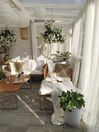 Salon de jardin en acier inox et coussins blancs BERMUDA_811121