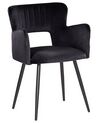 Set of 2 Velvet Dining Chairs Black SANILAC_847102