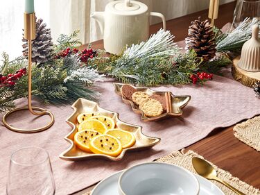 Trinket Dish Set Christmas Tree Gold DURIAN