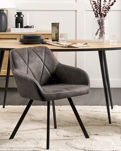 Tuoli kangas tummanharmaa 2 kpl MONEE Tuoli kangas tummanharmaa 2 kpl MONEE