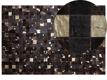 Dywan patchwork skórzany 200 x 300 cm brązowy BANDIRMA
