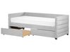 Sametová postel s úložným prostorem 90 x 200 cm šedá MARRAY_870835