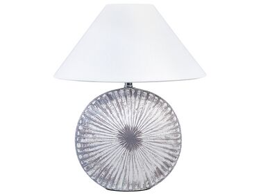 Bordslampa med konformad lampskärm keramik grå YUNA