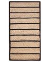 Teppich Jute-Baumwolle schwarz/beige 80 x 150 cm KARADONA_757913