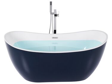 Fritstående badekar marineblå oval 170 x 77 cm ANTIGUA