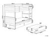 Dřevěná patrová postel s úložným prostorem 90 x 200 cm tmavé dřevo ALBON_877047