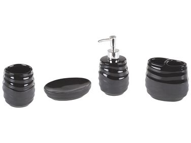 Ceramic 4-Piece Bathroom Accessories Set Black CHANCO
