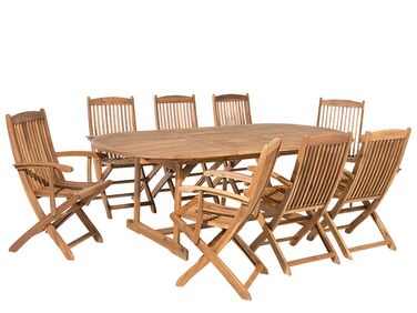 Zestaw ogrodowy drewniany stół i 8 krzeseł MAUI
