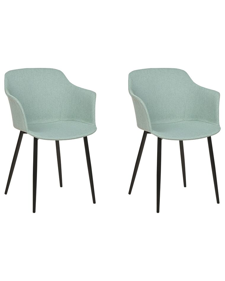 Set of 2 Fabric Dining Chairs Mint Green ELIM_883600