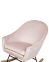 Cadeira de baloiço em veludo rosa OXIE_728405