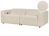 2 Seater Corduroy Electric Recliner Sofa with USB Port Beige ULVEN_911576