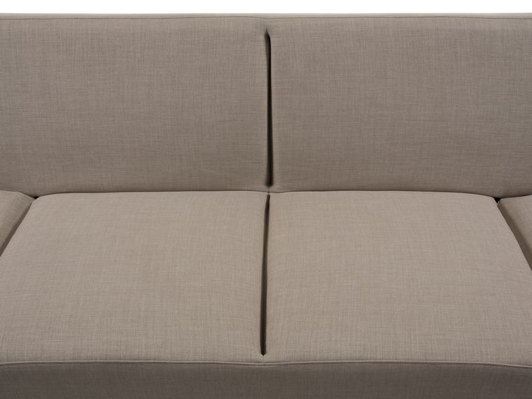 Canapé-lit 2 Places Beliani Silda - Tissu Beige, Design Rétro, Convertible, Neuf