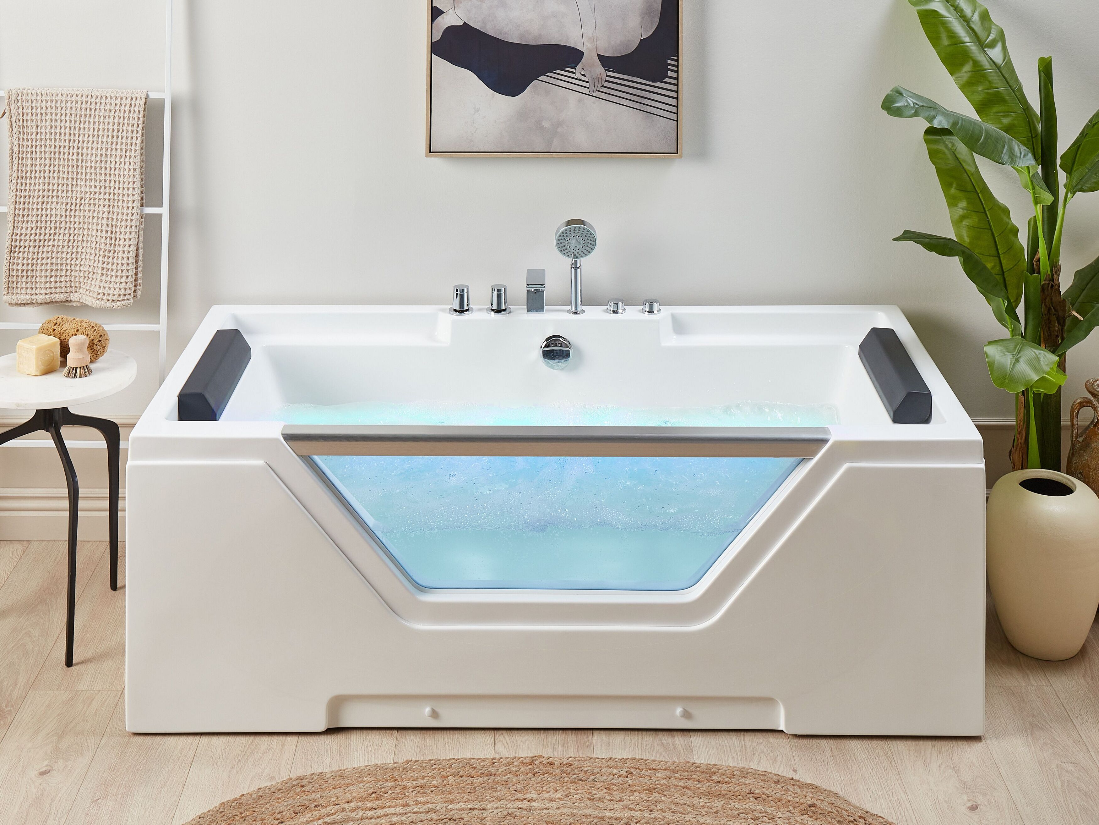 Whirlpool Bath 1700 x 800 mm White GRENADA | Beliani.co.uk