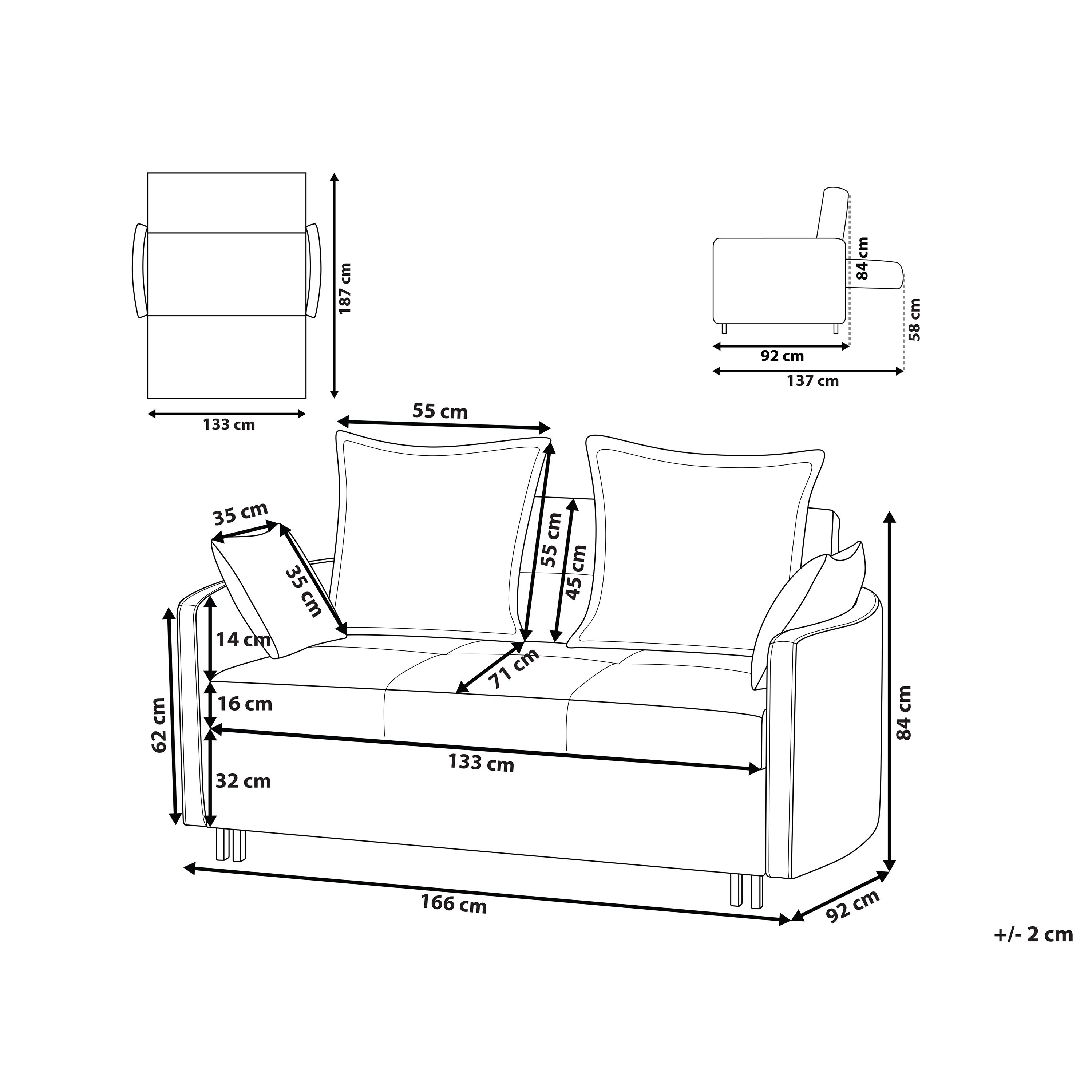 Sofa rozkładana szara HOVIN