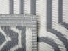 Outdoor Teppich dunkelgrau 90 x 180 cm geometrsiches Muster zweiseitig Kurzflor BIDAR_734127