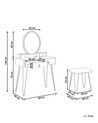 4 Drawers Dressing Table with LED Mirror and Stool White and Black SOYE_845484