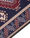 Teppich dunkelblau / dunkelrot 60 x 200 cm orientalisches Muster Kurzflor KANGAL_886693