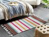 Teppich Baumwolle mehrfarbig 80 x 150 cm gestreiftes Muster Kurzflor HISARLI_836803