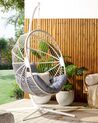 PE Rattan Hanging Chair with Stand White ACRI_842582