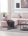 Sofá de poliéster rosa/madera clara TIBRO_810915