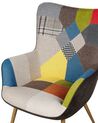 Sedia wingback con poggiapiedi patchwork multicolore VEJLE II_774027