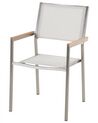 Set di 4 sedie acciaio inossidabile e tessuto bianco GROSSETO_868144