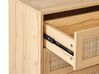 Komoda 6 szuflad fronty rattanowe jasne drewno PEROTE_841330