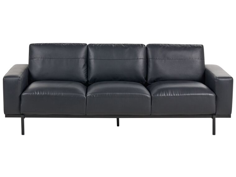 3-personers sofa i imiteret læder sort SOVIK_899713