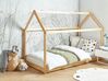 Wooden Kids House Bed EU Single Size Light TOSSE_904260