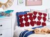 2 bawełniane poduszki dekoracyjne tuftowane 45 x 45 cm biało-czerwone MINGORA_911904
