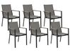 Conjunto de 6 cadeiras de jardim pretas BUSSETO_841748
