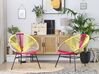 Set of 2 PE Rattan Accent Chairs Multicolour Yellow ACAPULCO_814216
