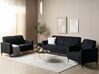 Conjunto de sofás com 6 lugares em tecido preto FENES_897848