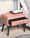 Nachttisch rosa Cord Koffer-Design EUROSTAR_885609