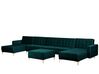 6 Seater U-Shaped Modular Velvet Sofa with Ottoman Teal ABERDEEN_751906