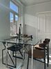 Spisebord med glassplate i sølv 160 x 90 cm ENVIA_832397