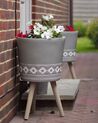 Vaso para plantas com pernas de madeira em cerâmica taupe 41 x 41 x 63 cm ARTA_884537