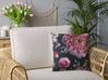 Conjunto 2 almofadas decorativas com flores pretas e rosa 45 x 45 cm HEDERA_799527