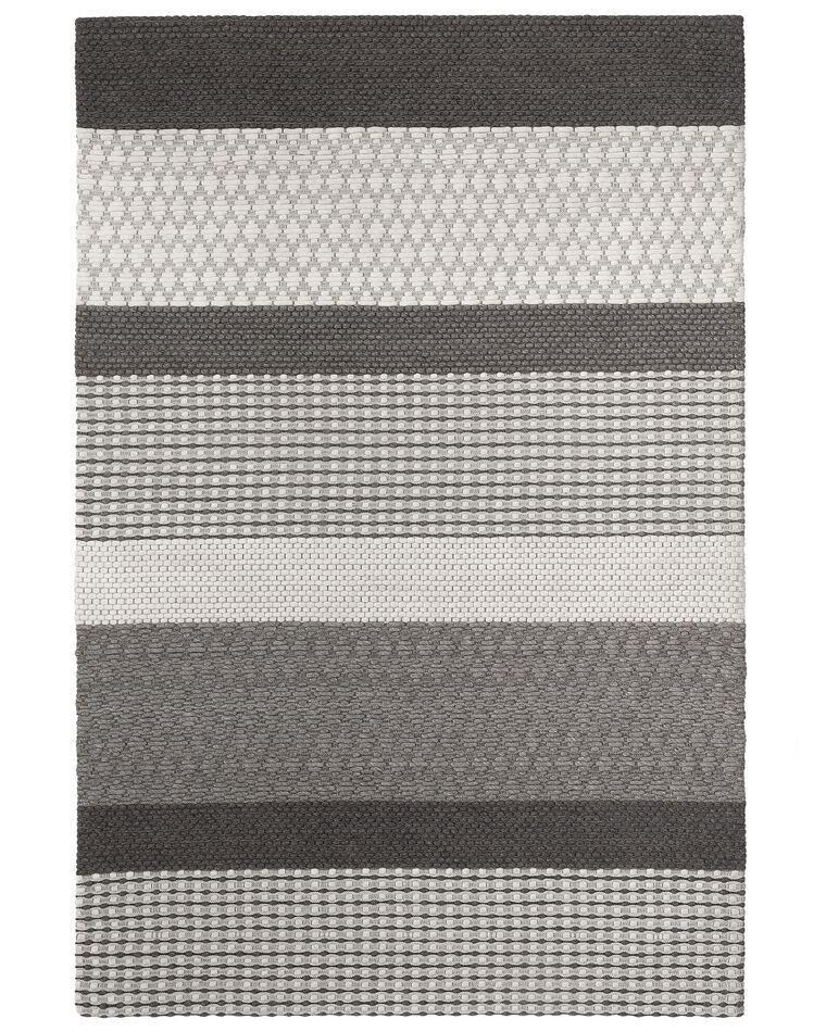 Wool Area Rug 140 x 200 cm Grey AKKAYA_751796