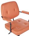 Krzesło biurowe regulowane ekoskóra pomarańczowe PAWNEE_851773