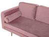 Chaise-longue à esquerda em veludo rosa MIRAMAS_755594