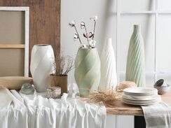 Koristemaljakko terrakotta valkoinen 38 cm LENTIA Koristemaljakko terrakotta valkoinen 38 cm LENTIA