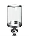 Glass Hurricane Candle Holder 42 cm Silver BONAO_790569