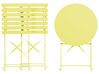 Salon de jardin bistrot table et 2 chaises en acier vert citron FIORI_693612
