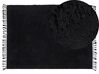 Teppich Baumwolle schwarz 140 x 200 cm Fransen Shaggy BITLIS_837654