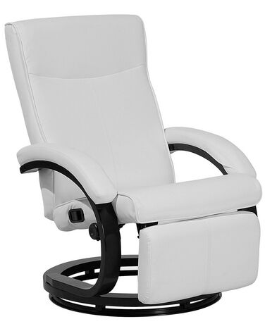 Faux Leather Recliner Chair White MIGHT